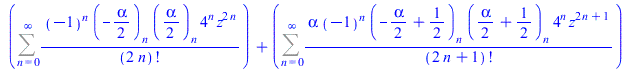 `+`(Sum(`/`(`*`(`^`(-1, n), `*`((`+`(`-`(`*`(`/`(1, 2), `*`(alpha)))))[n], `*`((`+`(`*`(`/`(1, 2), `*`(alpha))))[n], `*`(`^`(4, n), `*`(`^`(z, `+`(`*`(2, `*`(n))))))))), `*`(factorial(`+`(`*`(2, `*`(n...