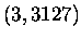 $ (3, 3127)$